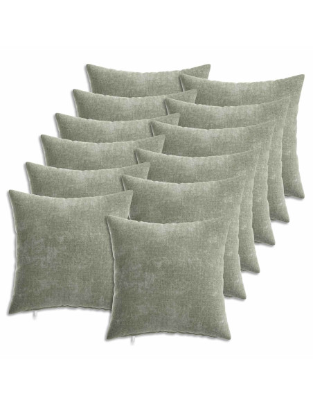 Federa 12 pcs HEERLEN Verde 40 x 40 cm Tessuto Chenille