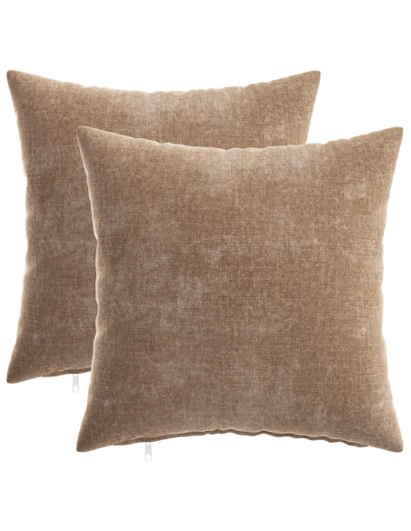 Federa 2 pcs HEERLEN Marrone 40 x 40 cm Tessuto Chenille