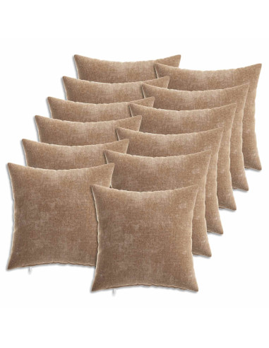 Federa 12 pcs HEERLEN Marrone 40 x 40 cm Tessuto Chenille