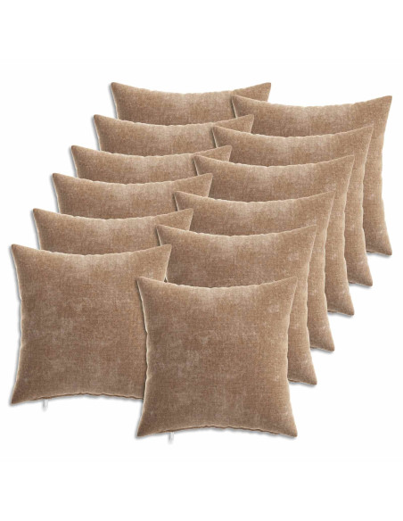 Federa 12 pcs HEERLEN Marrone 40 x 40 cm Tessuto Chenille