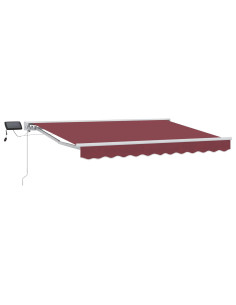 Cornice per Tenda Manuale con LED Borgogna e Bianco 3 x 2 m