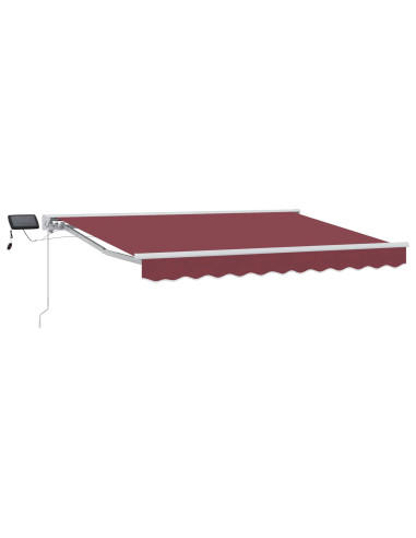 Cornice per Tenda Manuale con LED Borgogna e Bianco 3 x 2 m