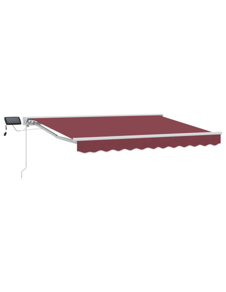 Cornice per Tenda Manuale con LED Borgogna e Bianco 3 x 2 m