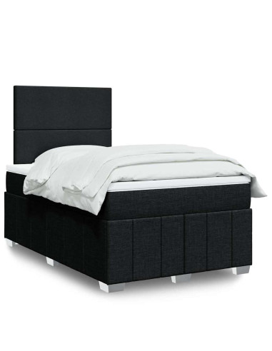 Giroletto a Molle con Materasso Nero 120x190 cm in Tessuto