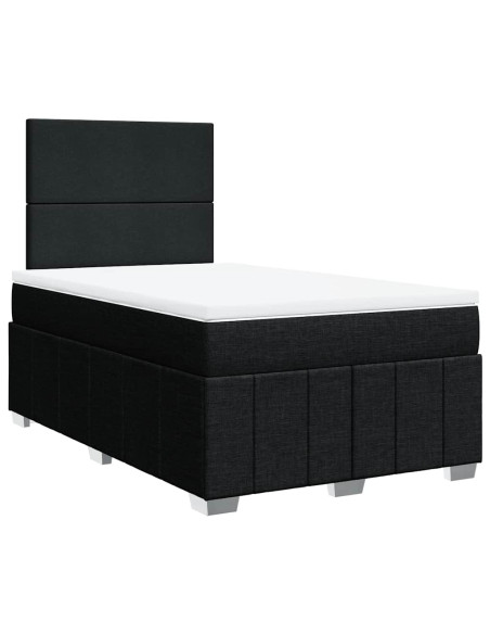 Giroletto a Molle con Materasso Nero 120x190 cm in Tessuto