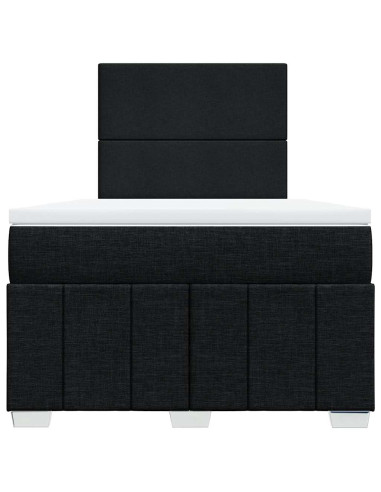 Giroletto a Molle con Materasso Nero 120x190 cm in Tessuto