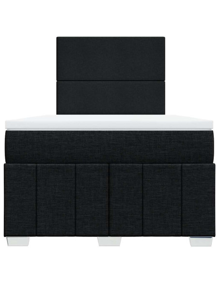 Giroletto a Molle con Materasso Nero 120x190 cm in Tessuto