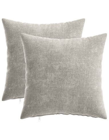 Federa 2 pcs HEERLEN Grigio Chiaro 40 x 40 cm Tessuto Chenille
