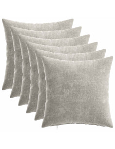 Federa 6 pcs HEERLEN Grigio Chiaro 40 x 40 cm Tessuto Chenille