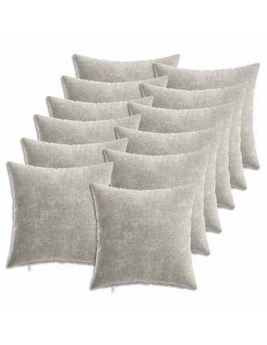 Federa 12 pcs HEERLEN Grigio Chiaro 40 x 40 cm Tessuto Chenille
