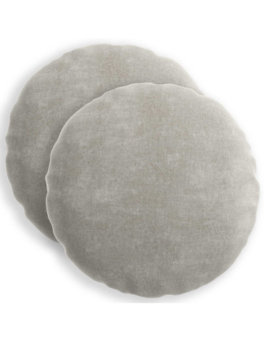 Federa 2 pcs HEERLEN Grigio Chiaro Ø 60 cm Tessuto Chenille