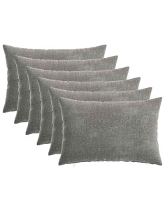 Federa 6 pcs HEERLEN Grigio Scuro 30 x 50 cm Tessuto Chenille
