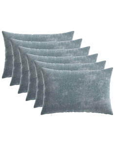 Federa 6 pcs HEERLEN Azzurro 30 x 50 cm Tessuto Chenille