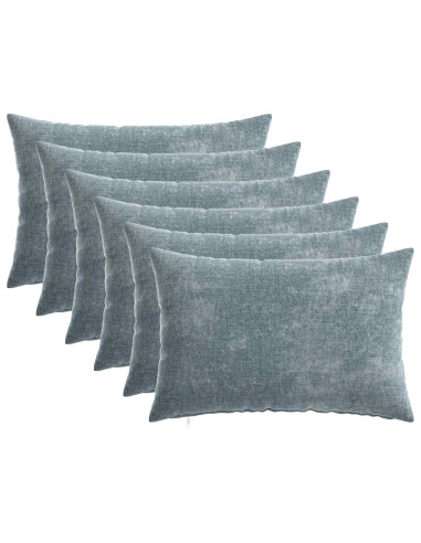 Federa 6 pcs HEERLEN Azzurro 30 x 50 cm Tessuto Chenille