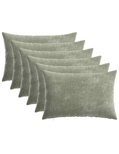 Federa 6 pcs HEERLEN Verde 30 x 50 cm Tessuto Chenille