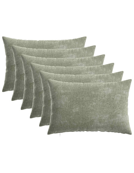 Federa 6 pcs HEERLEN Verde 30 x 50 cm Tessuto Chenille