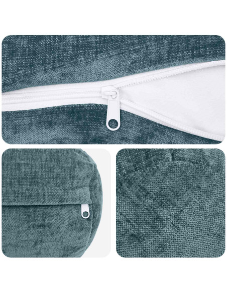 Federa 6 pcs HEERLEN Blu Ø 15 x 40 cm Tessuto Chenille