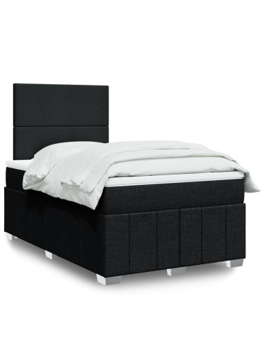 Giroletto a Molle con Materasso Nero 120x190 cm in Tessuto