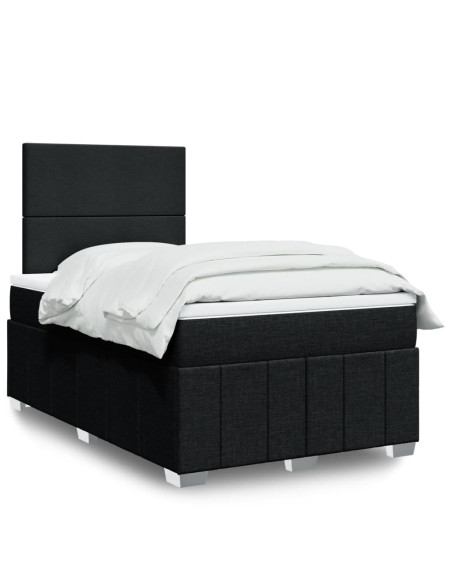 Giroletto a Molle con Materasso Nero 120x190 cm in Tessuto
