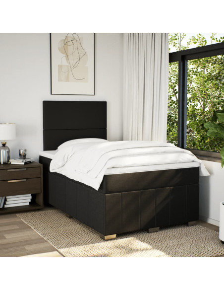 Giroletto a Molle con Materasso Nero 120x190 cm in Tessuto