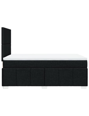 Giroletto a Molle con Materasso Nero 120x190 cm in Tessuto