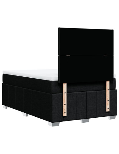 Giroletto a Molle con Materasso Nero 120x190 cm in Tessuto