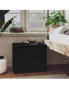 Comodino Nero 50x39x43,5 cm in Legno Multistrato