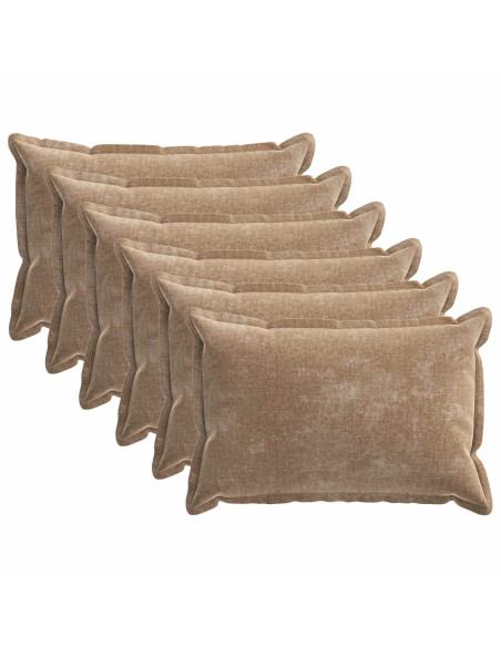 Federa 6 pcs HOUTEN Marrone 50 x 80 cm Tessuto Chenille