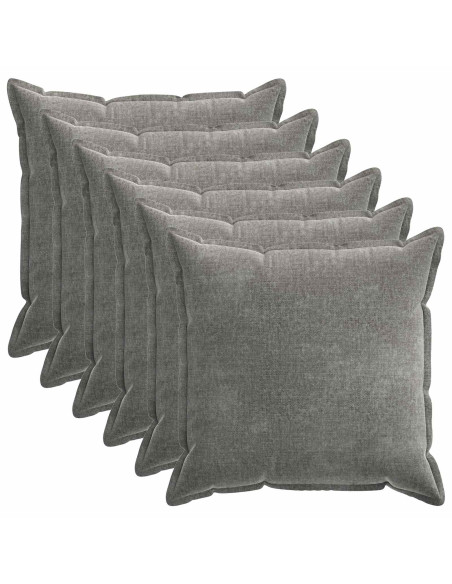 Federa 6 pcs HOUTEN Grigio Scuro 70 x 70 cm Tessuto Chenille