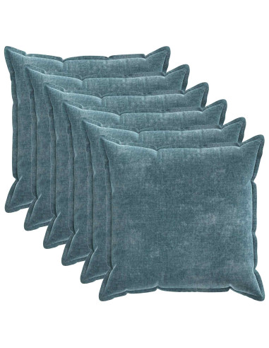 Federa 6 pcs HOUTEN Blu 70 x 70 cm Tessuto Chenille