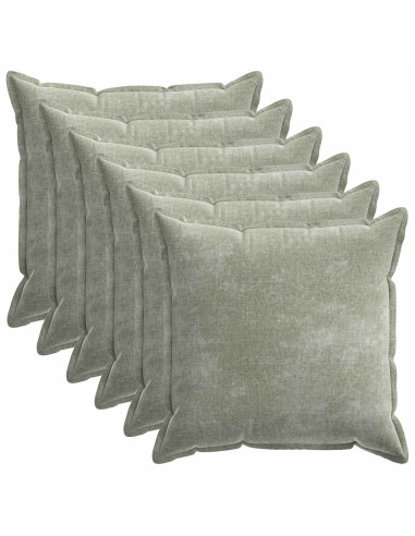 Federa 6 pcs HOUTEN Verde 70 x 70 cm Tessuto Chenille