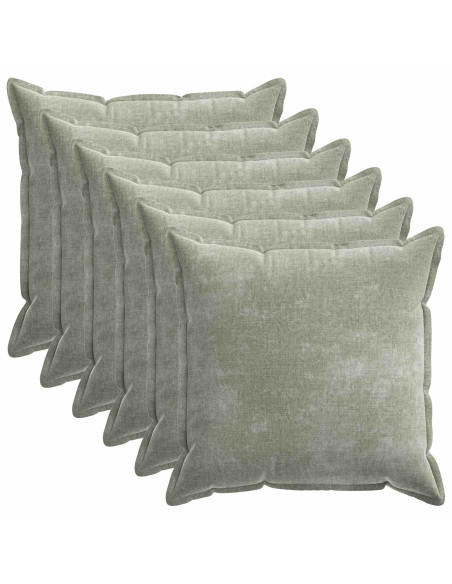 Federa 6 pcs HOUTEN Verde 70 x 70 cm Tessuto Chenille