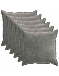 Federa 6 pcs HOUTEN Grigio Scuro 80 x 80 cm Tessuto Chenille