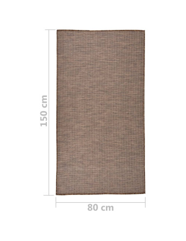 Tappeto da Esterni a Tessitura Piatta 80x150 cm Marrone
