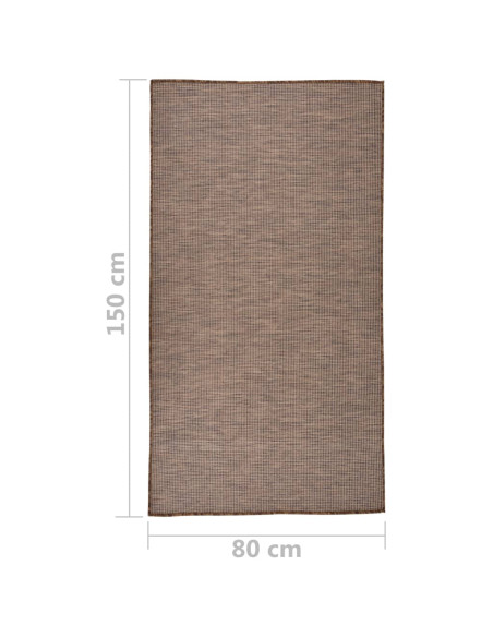 Tappeto da Esterni a Tessitura Piatta 80x150 cm Marrone