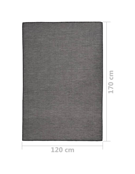 Tappeto da Esterni a Tessitura Piatta 120x170 cm Grigio