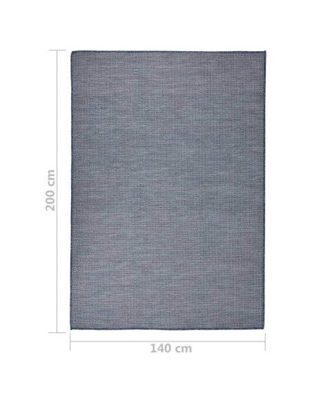 Tappeto da Esterni a Tessitura Piatta 140x200 cm Blu