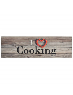 Tappeto da Cucina Lavabile Grigio Cucinare 45x150 cm Velluto