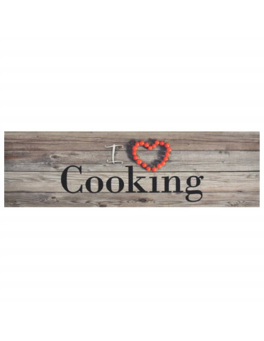 Tappeto da Cucina Lavabile Grigio Cucinare 45x150 cm Velluto