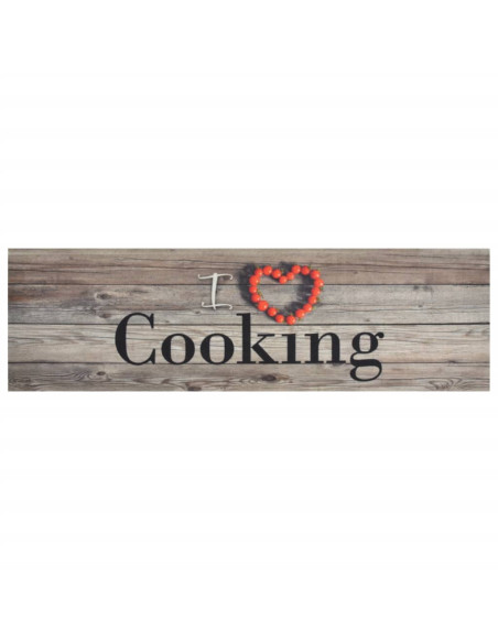 Tappeto da Cucina Lavabile Grigio Cucinare 45x150 cm Velluto