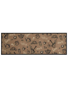 Tappeto da Cucina Lavabile Marrone Mattutino 60x180 cm Velluto