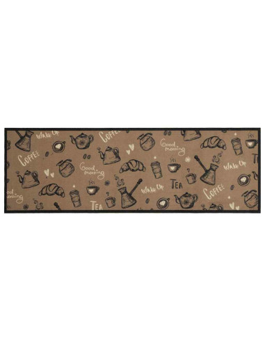 Tappeto da Cucina Lavabile Marrone Mattutino 60x180 cm Velluto