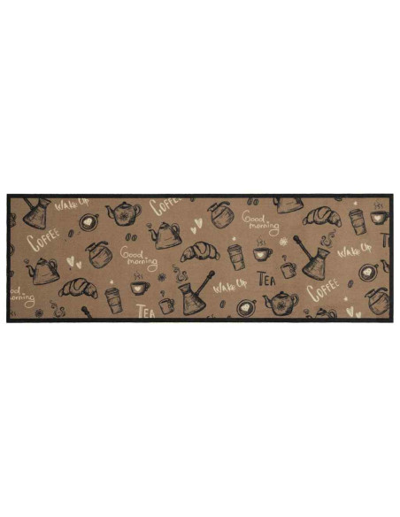 Tappeto da Cucina Lavabile Marrone Mattutino 60x180 cm Velluto