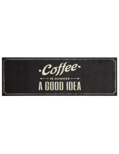 Tappeto da Cucina Lavabile Testo Caffè 60x180 cm in Velluto