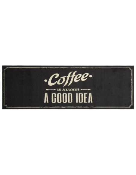 Tappeto da Cucina Lavabile Testo Caffè 60x180 cm in Velluto