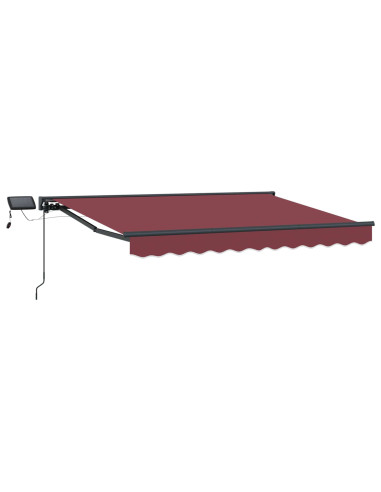 Cornice per Tenda Manuale con LED Borgogna e Antracite 3 x 2 m