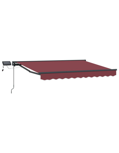 Cornice per Tenda Manuale con LED Borgogna e Antracite 3 x 2 m