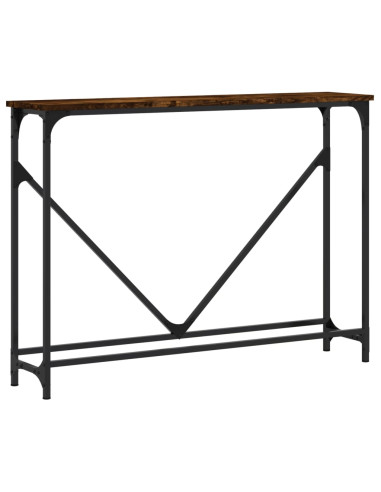 Tavolino Consolle Rovere Fumo 102x22,5x75 cm Legno Multistrato