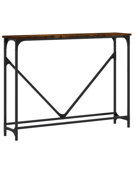 Tavolino Consolle Rovere Fumo 102x22,5x75 cm Legno Multistrato