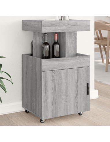 Carrello Bar Grigio Sonoma 50x41x89 cm in Legno Multistrato